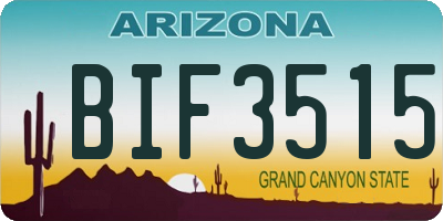 AZ license plate BIF3515