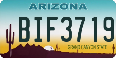 AZ license plate BIF3719