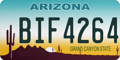 AZ license plate BIF4264