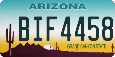 AZ license plate BIF4458