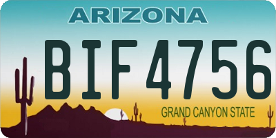 AZ license plate BIF4756