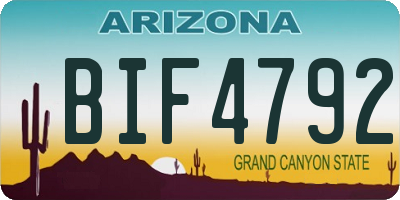 AZ license plate BIF4792