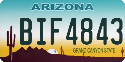 AZ license plate BIF4843