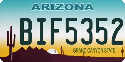 AZ license plate BIF5352