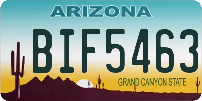 AZ license plate BIF5463