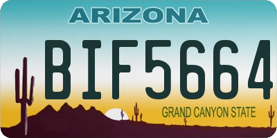AZ license plate BIF5664