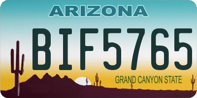 AZ license plate BIF5765