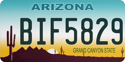 AZ license plate BIF5829