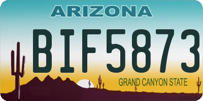 AZ license plate BIF5873