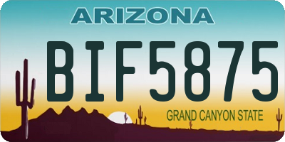 AZ license plate BIF5875