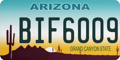 AZ license plate BIF6009