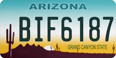 AZ license plate BIF6187