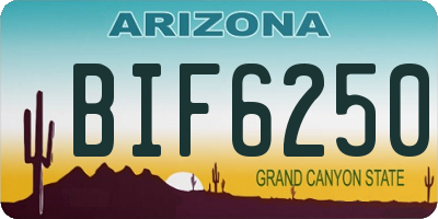 AZ license plate BIF6250
