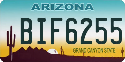 AZ license plate BIF6255