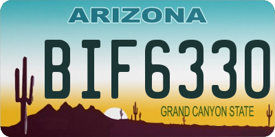 AZ license plate BIF6330