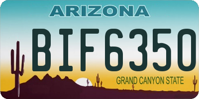 AZ license plate BIF6350
