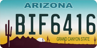 AZ license plate BIF6416