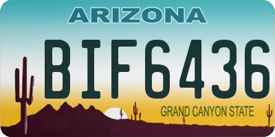 AZ license plate BIF6436