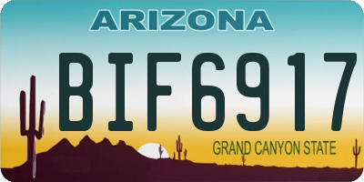 AZ license plate BIF6917