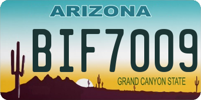 AZ license plate BIF7009