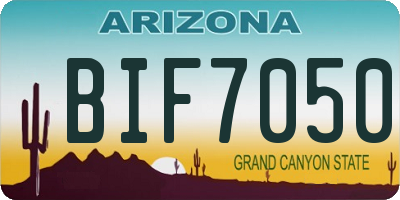 AZ license plate BIF7050