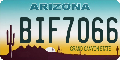 AZ license plate BIF7066