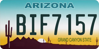 AZ license plate BIF7157