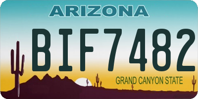 AZ license plate BIF7482