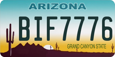 AZ license plate BIF7776