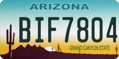 AZ license plate BIF7804