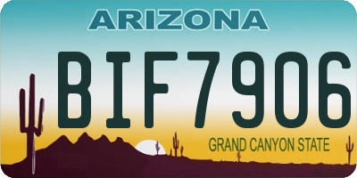 AZ license plate BIF7906
