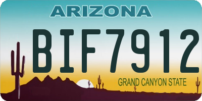 AZ license plate BIF7912
