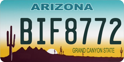 AZ license plate BIF8772