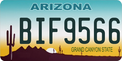 AZ license plate BIF9566