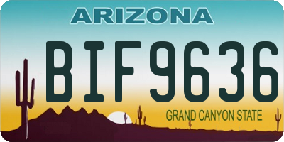 AZ license plate BIF9636