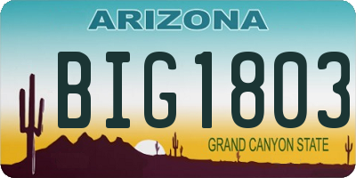 AZ license plate BIG1803