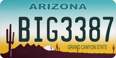 AZ license plate BIG3387