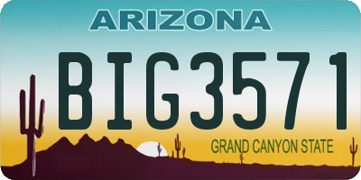 AZ license plate BIG3571