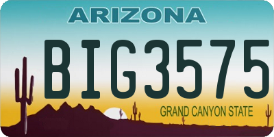 AZ license plate BIG3575