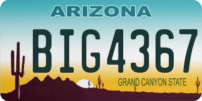AZ license plate BIG4367