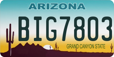AZ license plate BIG7803