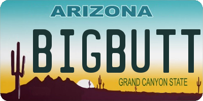 AZ license plate BIGBUTT