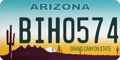 AZ license plate BIH0574