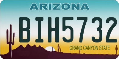 AZ license plate BIH5732