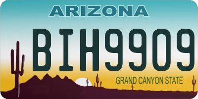 AZ license plate BIH9909