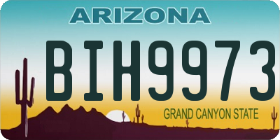 AZ license plate BIH9973