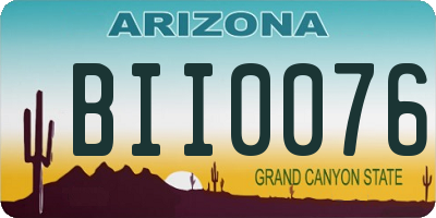 AZ license plate BII0076