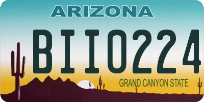 AZ license plate BII0224