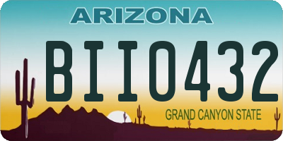 AZ license plate BII0432