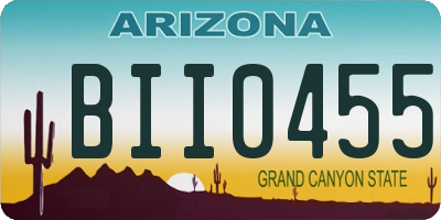 AZ license plate BII0455